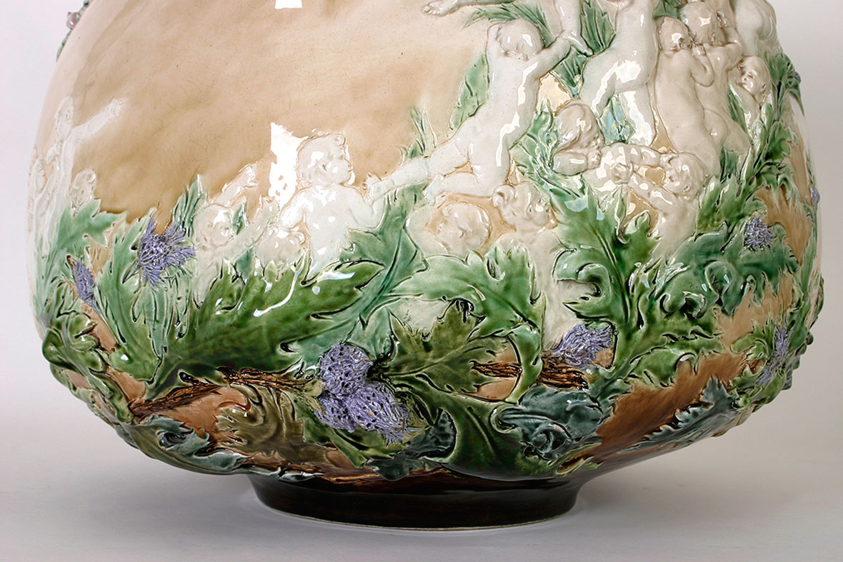 Pair of Ceramic Jardinieres by Carrier Belleuse